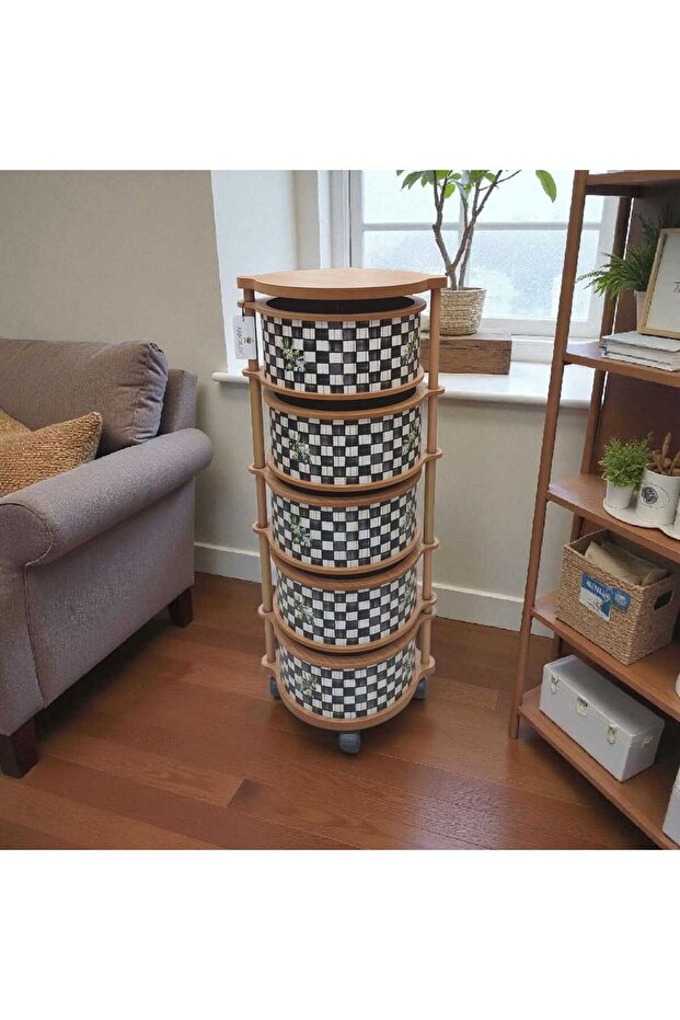 AHŞAP SEBZELİK 5 KATLI DAMA - 5