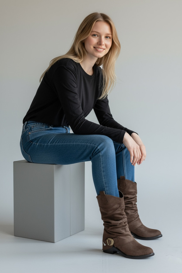 Kadın Western Bot - 1