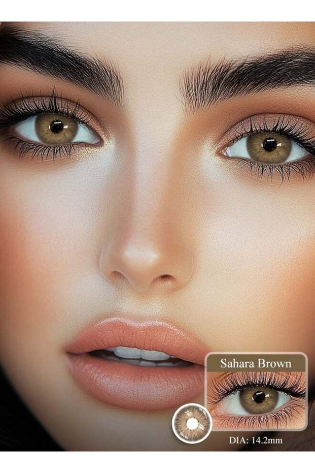 FreshLady Colored Lenses Sahara Brown 14.20mm Yearly Disposable for Daily Wear