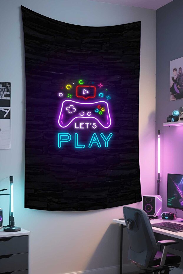 Vertical Gamer Wall Covering – Gaming Themed, High-Quality Fabric, Tapestry Wall Carpet