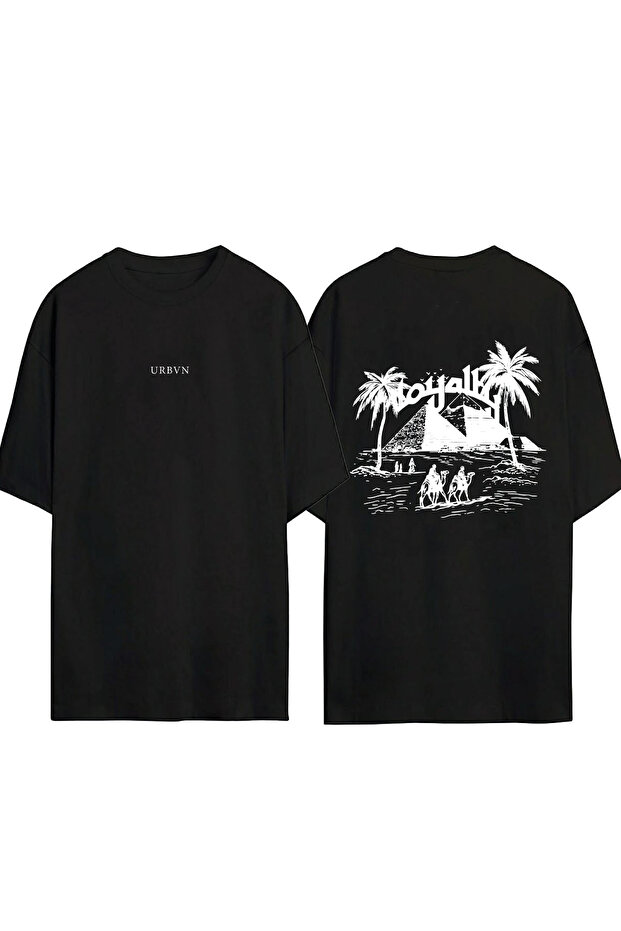 Loyalty Design Printed Black Oversized t Shirt