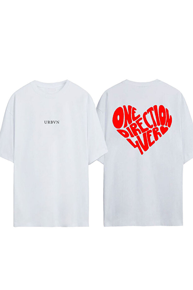 1D Forever Design Printed White Oversized T-Shirt