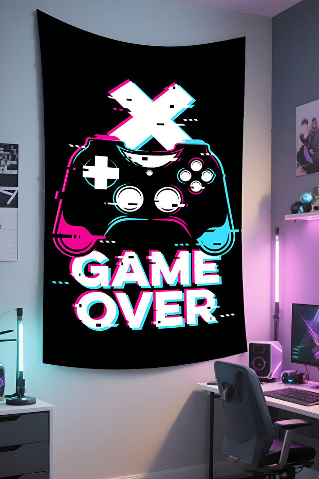 Vertical Gamer Wall Covering – Gaming Themed, High-Quality Fabric, Tapestry Wall Carpet