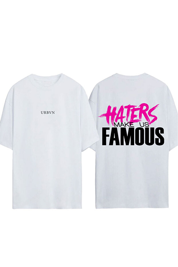 Famous Design Printed White Oversized T-Shirt