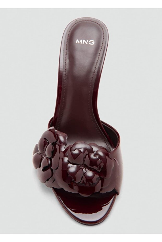 Çiçekli rugan topuklu sandalet - 4