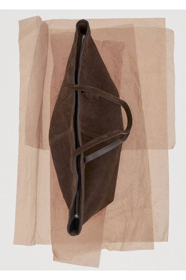 Süet shopper çanta - 4