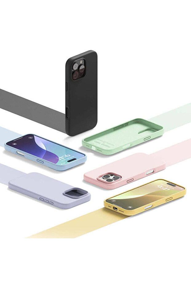 Soft Silicone Case iPhone 16 Pro, Microfiber Inside, Protective, Slim, Yellow - 6