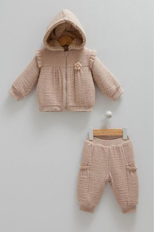 Cotton Jasmi 100% Cotton 2-Piece Set 68-74 cm 6-9 Months Brown Crml.Khv.Tkk1142-6874