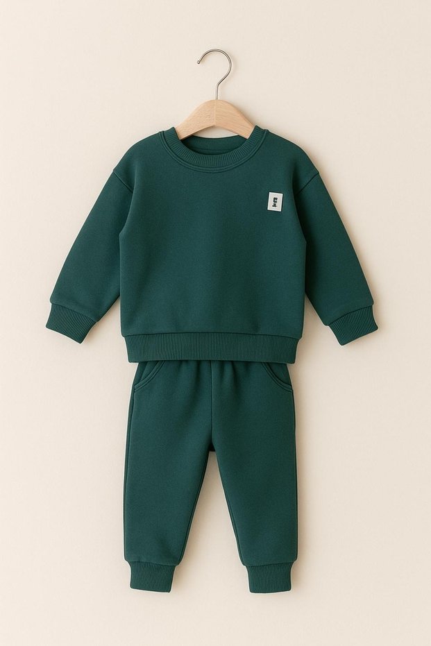 Boy's Green Long Sleeve Sweat & Sweatpants Two-Piece Set 2021