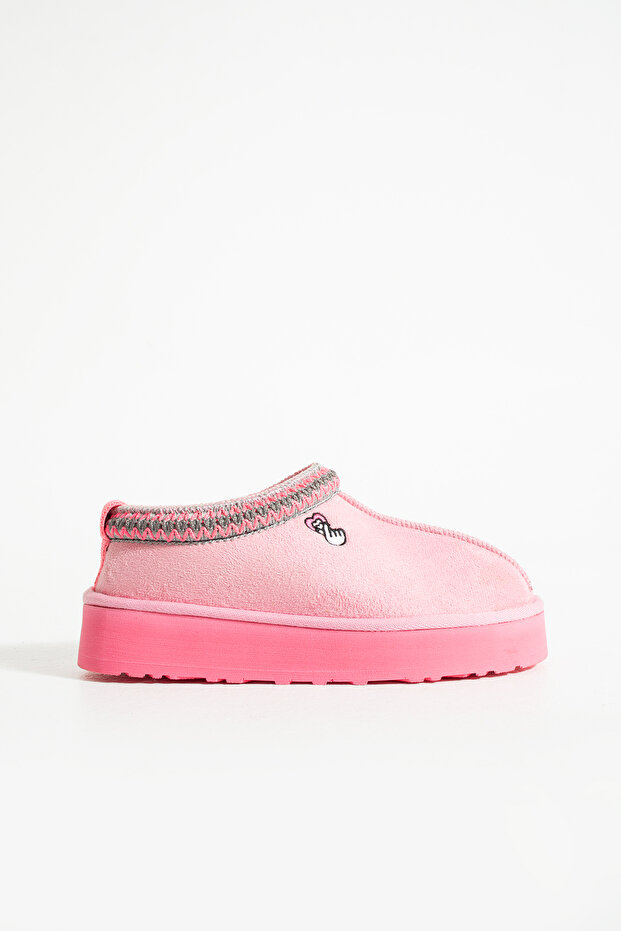 Valentine Suede Fur-Lined Colorful Sole Tazz Slippers