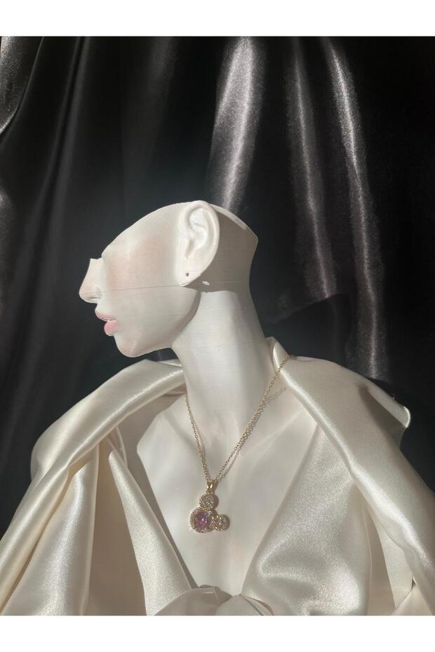 Mickey Mouse Modelli Çelik Kolye - 4