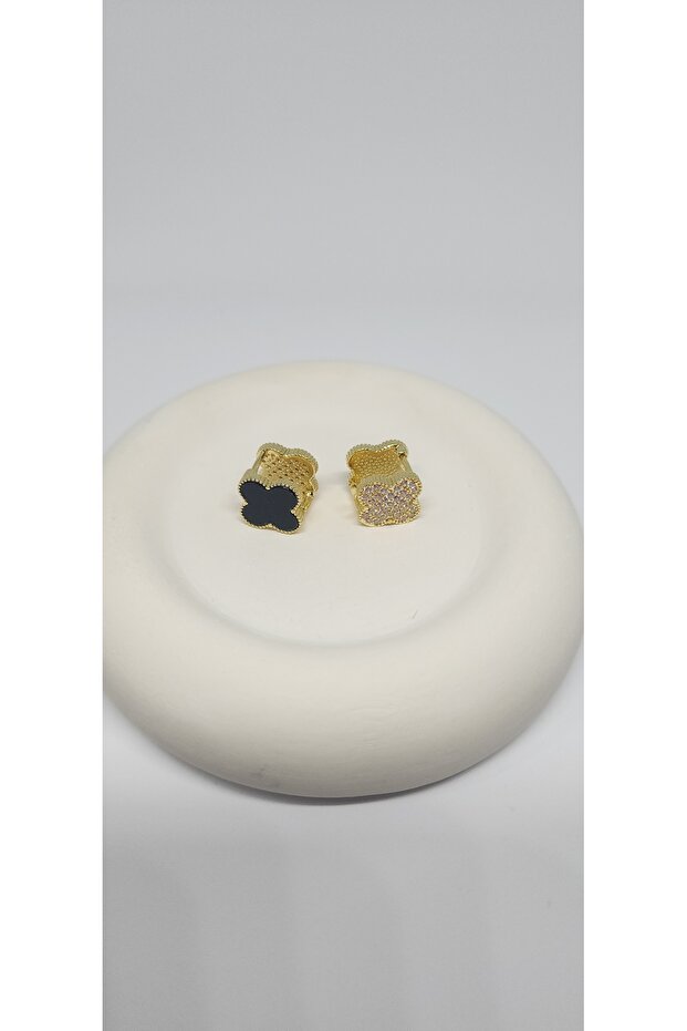 Çift Taraflı Yonca Küpe - 6