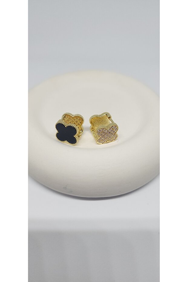 Çift Taraflı Yonca Küpe - 7