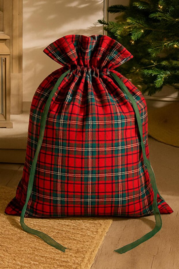 حقيبة هدايا متوسطة الحجم بنمط منقوش لعيد الميلاد ورأس السنة الجديدة 35×40