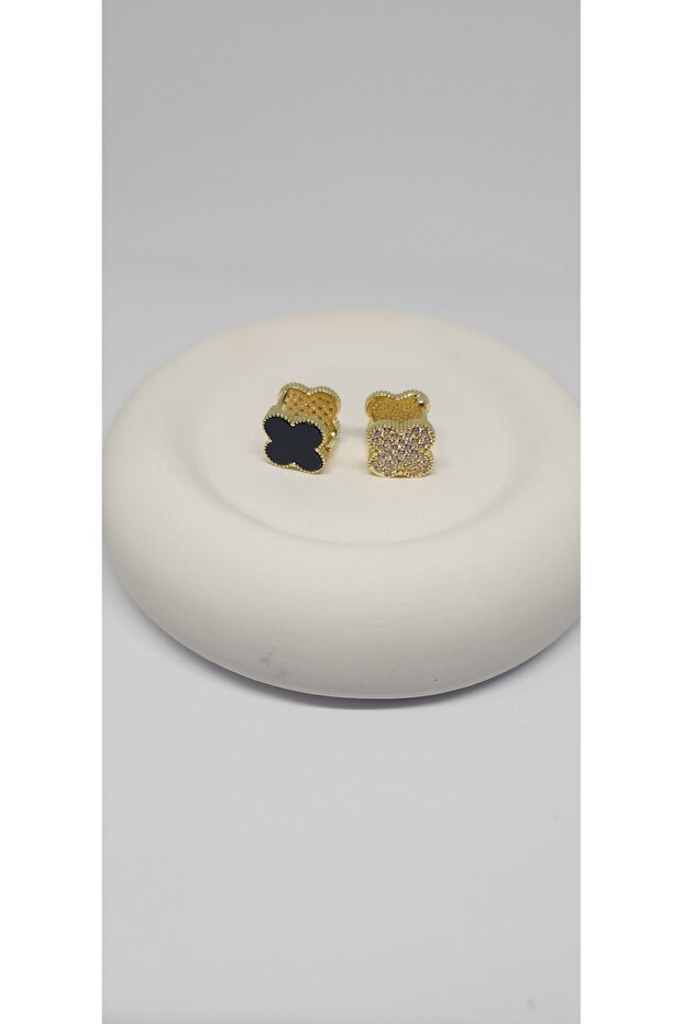 Çift Taraflı Yonca Küpe - 2