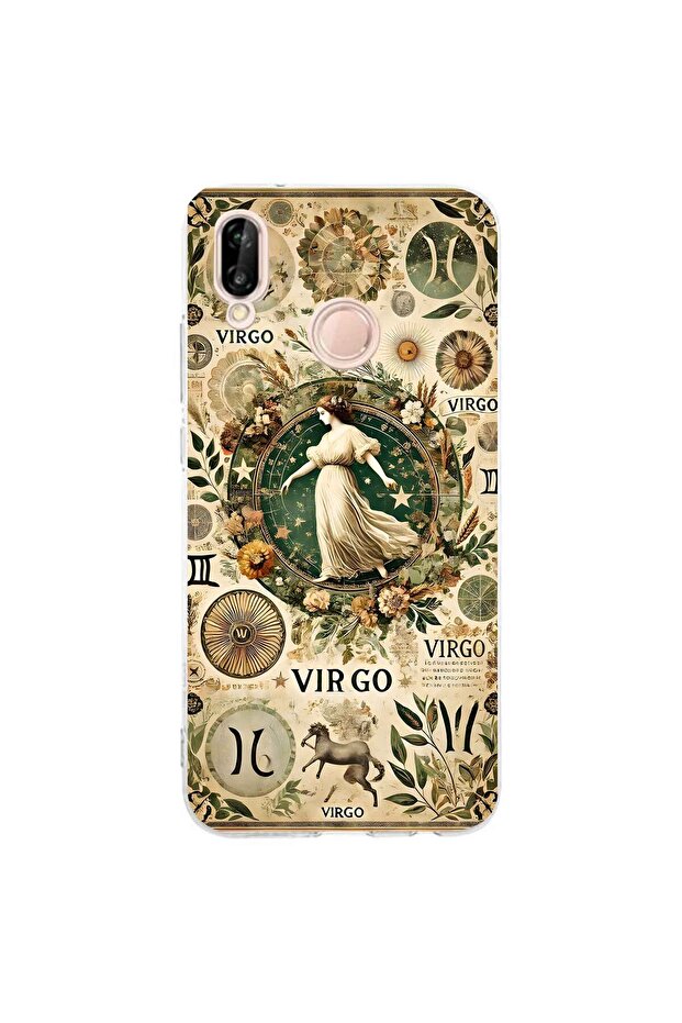 حافظة هاتف شفافة بنمط برج العذراء متوافقة مع هاتف هواوي P20 لايت - 1