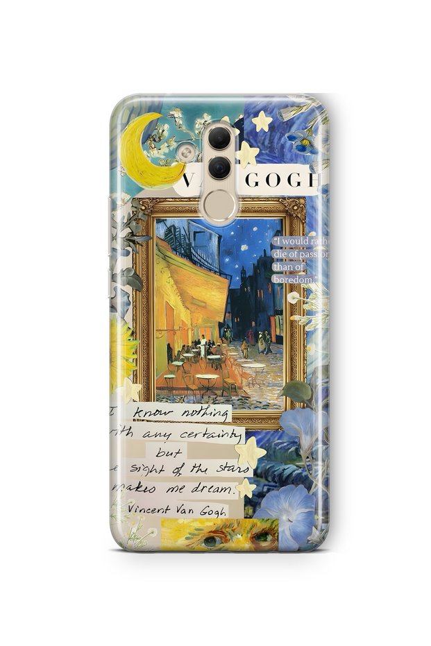 Huawei Mate 20 Lite Compatible Van Gogh Cafe Terrace Patterned Transparent Phone Case