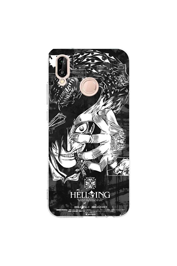 Huawei P20 Lite Compatible Anime Patterned Transparent Phone Case - 1