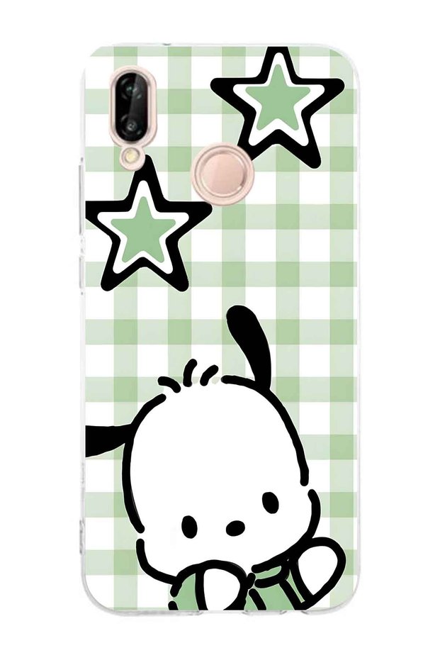 Huawei P20 Lite Compatible Cute Dog Pattern Transparent Phone Case