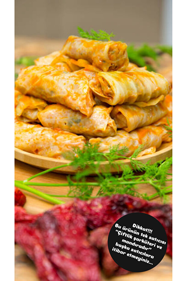 Çiftlik ve mandıra LAHANA SARMASI zeytin yağlı 1 KG. (PİŞMİŞ)