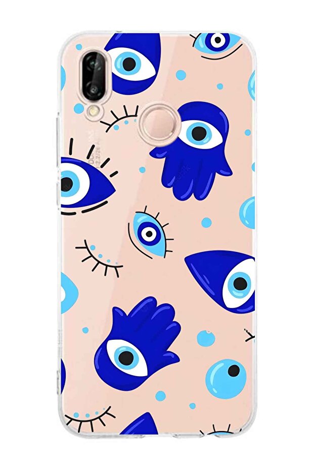 حافظة هاتف شفافة متوافقة مع هاتف هواوي P20 لايت بنمط همسة اليد - 1