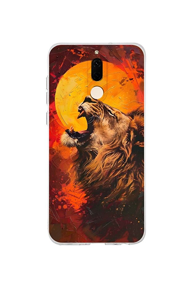 Huawei Mate 10 Lite Compatible Lion Pattern Transparent Phone Case - 1