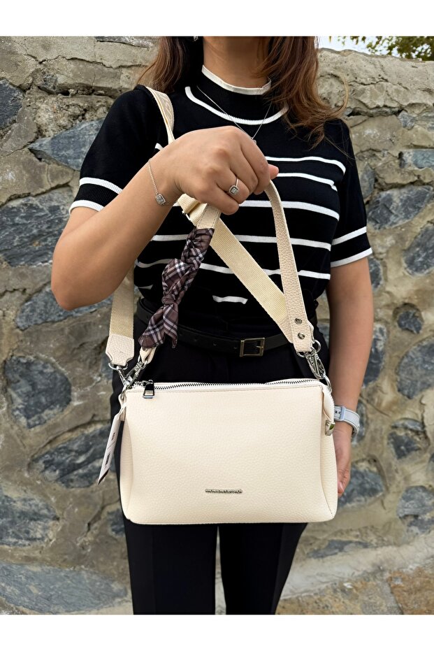 Original Women's Luxury Hand and Shoulder Bag with Adjustable Strap and Soft Leather Shawl Detail