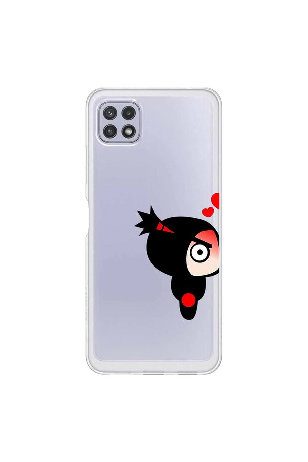 Samsung Galaxy A22 Compatible Transparent Case Couple Pucca 1 Design