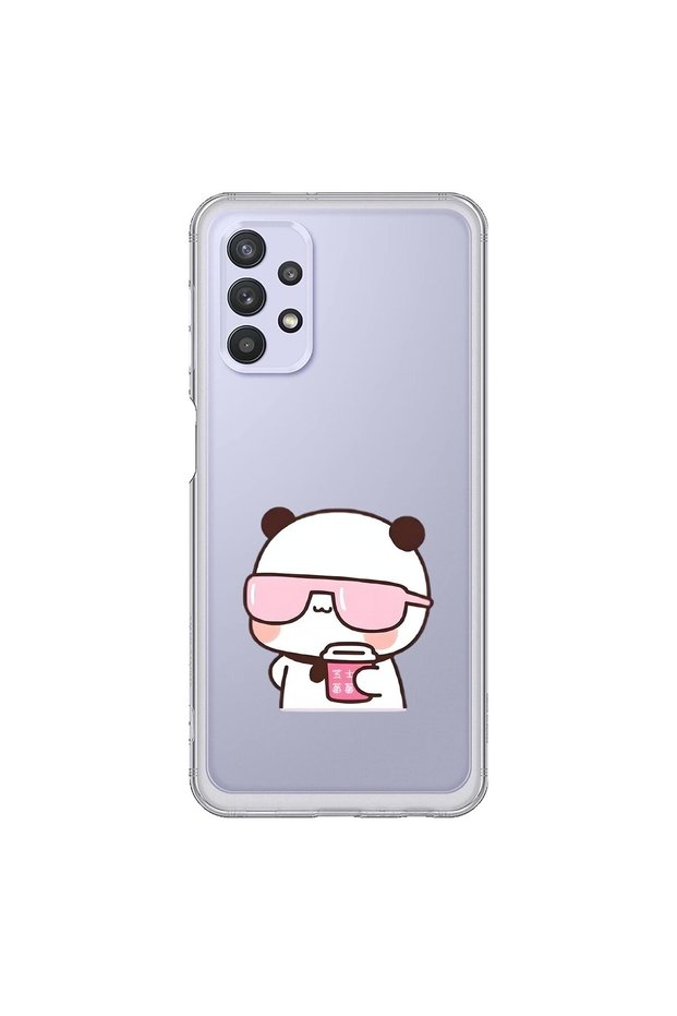 Samsung Galaxy A32 Compatible Transparent Case Couple Teddy Bear 2 Designs