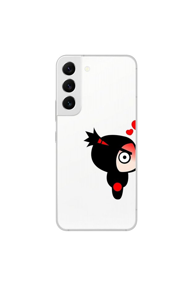 Samsung Galaxy S22 Compatible Transparent Case Couple Pucca 1 Design