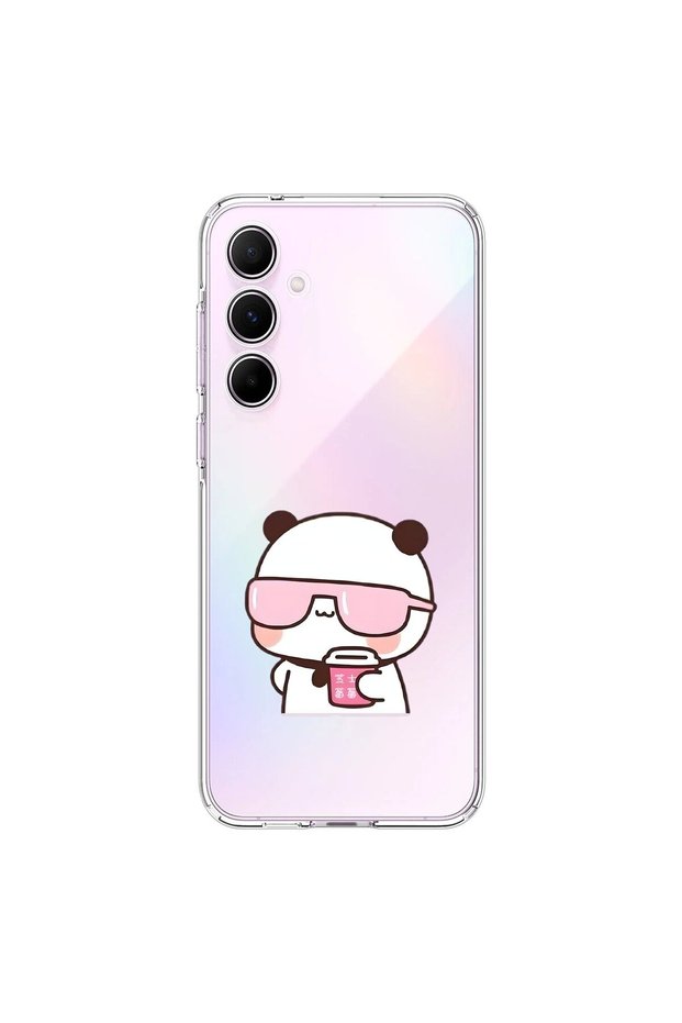Samsung Galaxy A55 Compatible Transparent Case Couple Teddy Bear 2 Designs