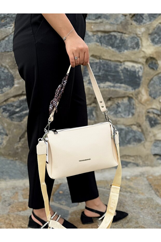 Women's Original Adjustable Strap Soft Leather Shawl Detail Luxury Hand and Shoulder Bag
