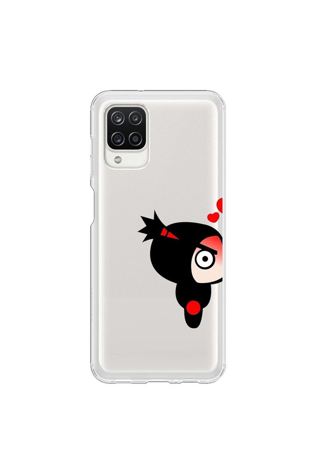Samsung Galaxy A12 Compatible Transparent Case Couple Pucca 1 Design