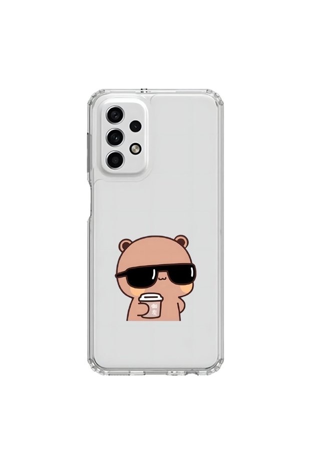 Samsung Galaxy A33 Compatible Transparent Case Couple Teddy Bear 1 Design