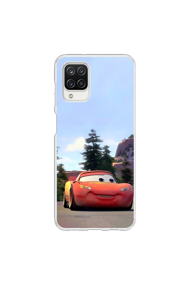 Samsung Galaxy A12 Compatible Transparent Case with Couple Mcq 1 Design