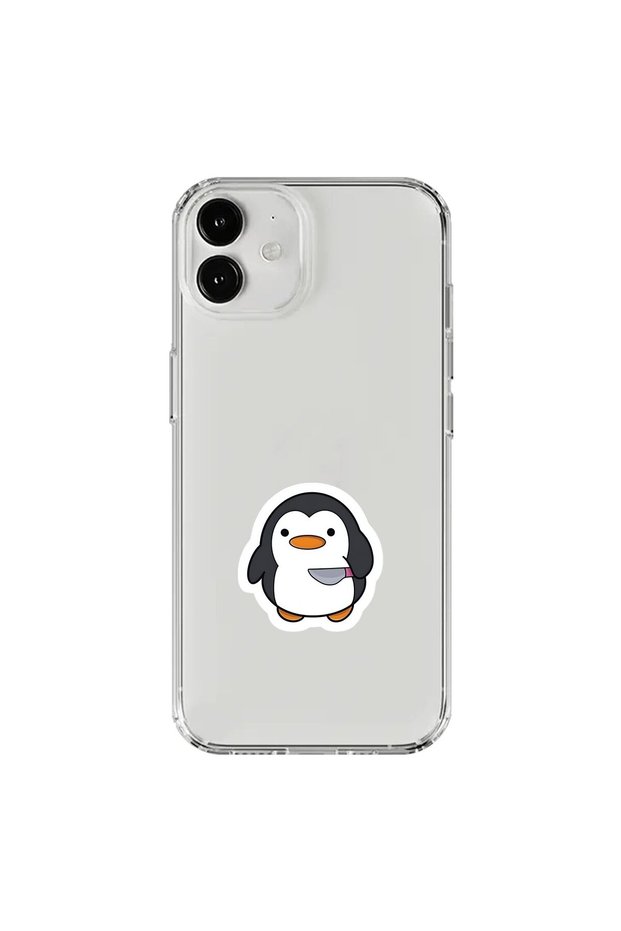 حافظة شفافة متوافقة مع هاتف iPhone 12 بتصميم Couple Penguin 2