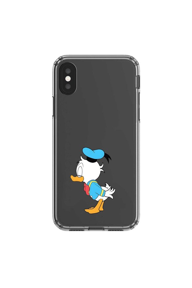 iPhone XS Compatible Transparent Case Couple Duck 2 Designs