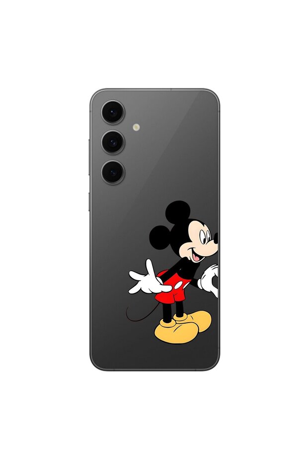 Samsung Galaxy S24 Fe Compatible Transparent Case Couple Mickey 1 Design