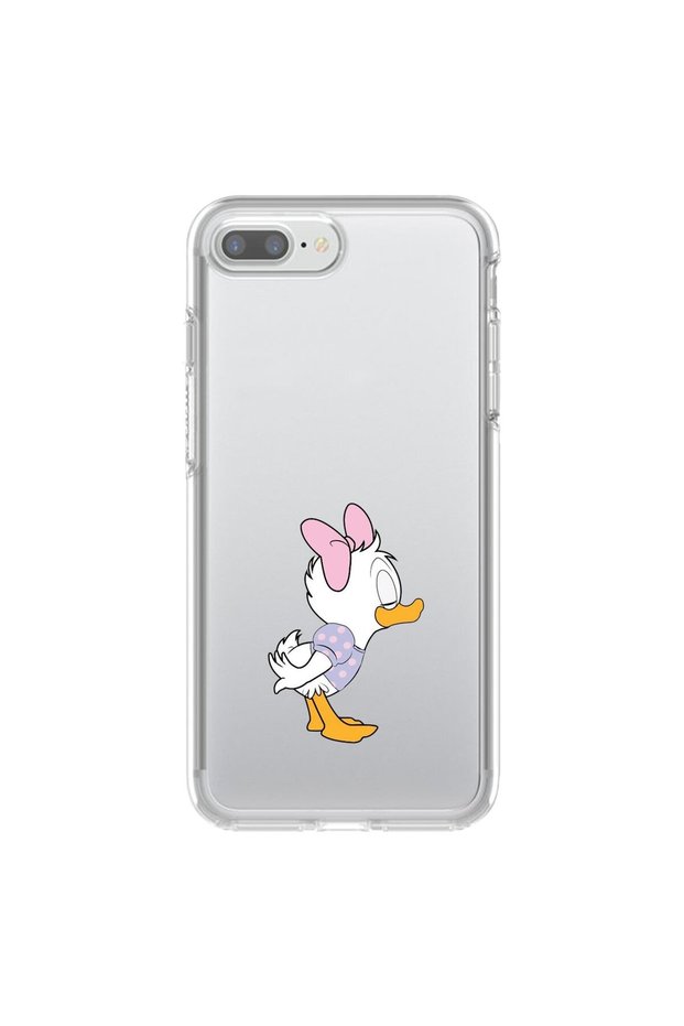 iPhone 7 Plus Compatible Transparent Case Couple Duck 1 Design
