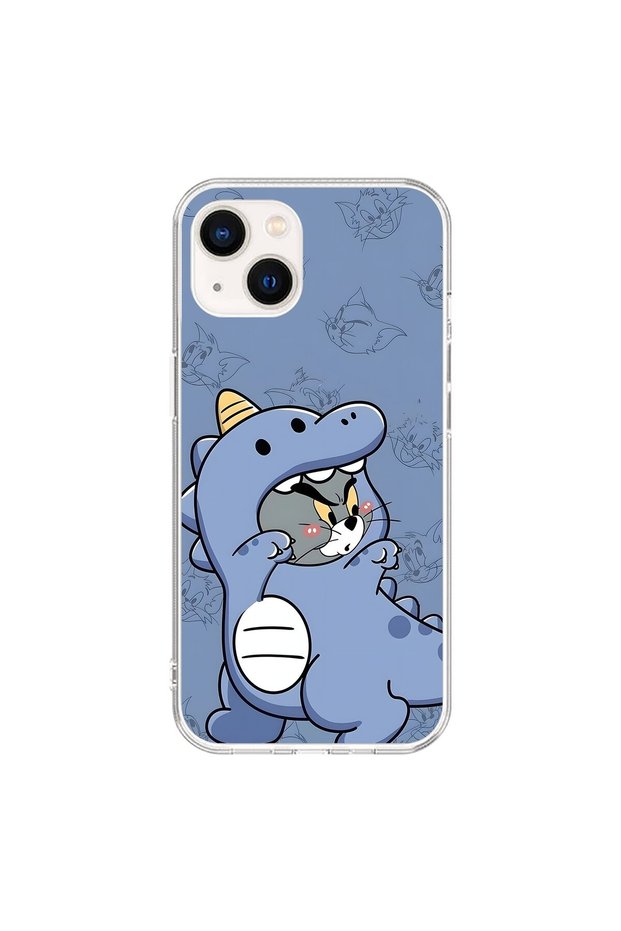 iPhone 13 Compatible Transparent Case Couple Cat 1 Design