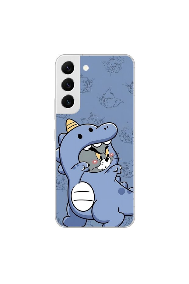 Samsung Galaxy S22 Compatible Transparent Case Couple Cat 1 Design