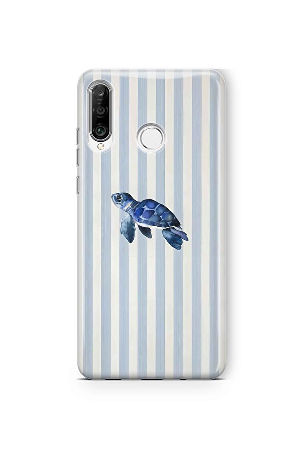 Huawei P30 Lite Compatible Sea Turtle Pattern Transparent Phone Case - 1