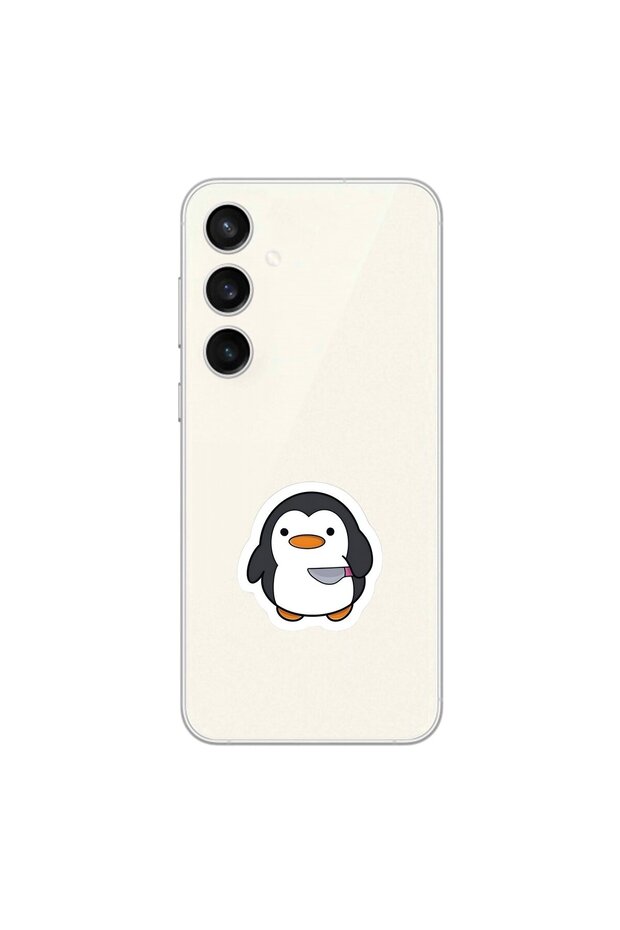 Samsung Galaxy S23 Compatible Transparent Case Couple Penguin 2 Designs