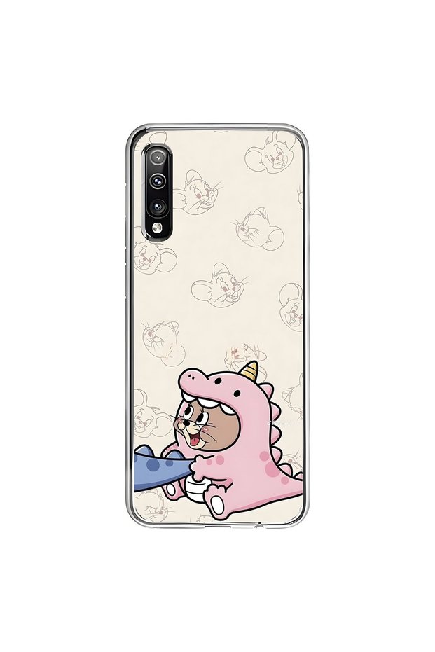 Samsung Galaxy A50 Compatible Transparent Case with Couple Mouse 2 Design