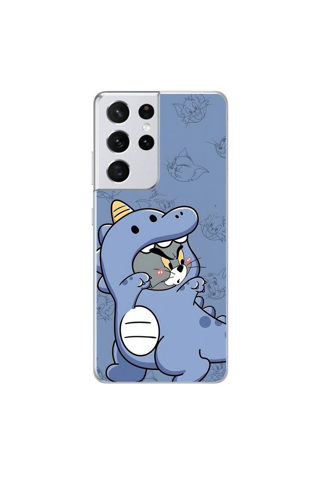 Samsung Galaxy S21 Ultra Compatible Transparent Case Couple Cat 1 Design
