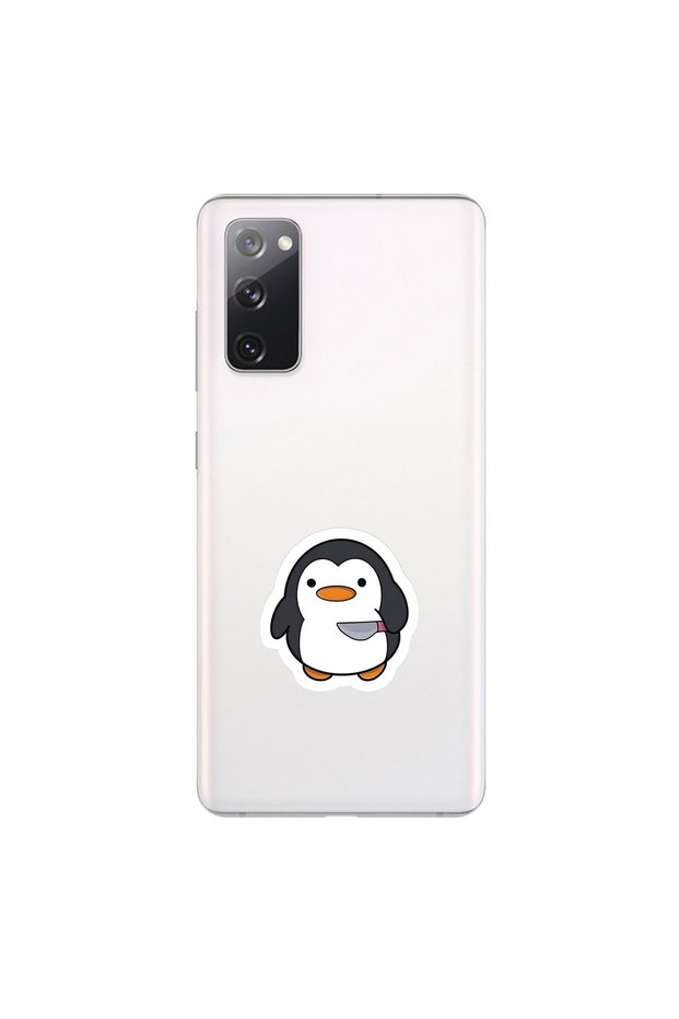 Samsung Galaxy S20 Fe Compatible Transparent Case Couple Penguin 2 Designs
