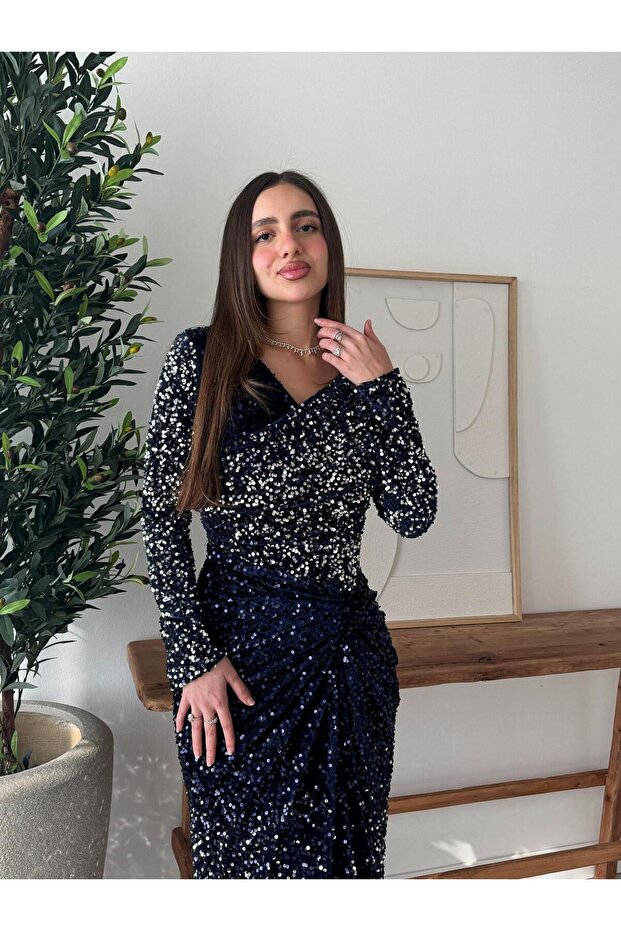 shiny sequined dress - 7
