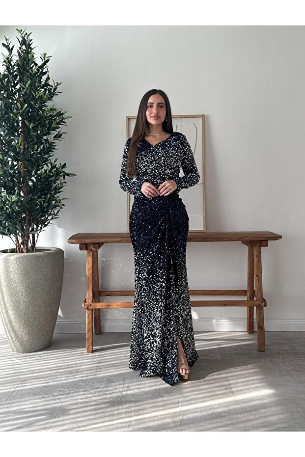 shiny sequined dress - 5