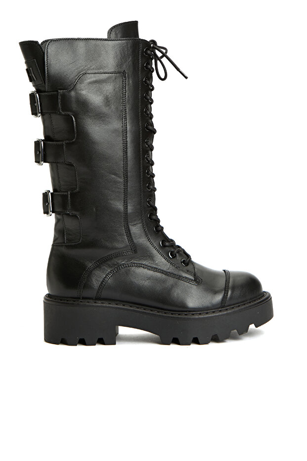 Siyah Kadın Deri Postal Bot - 2