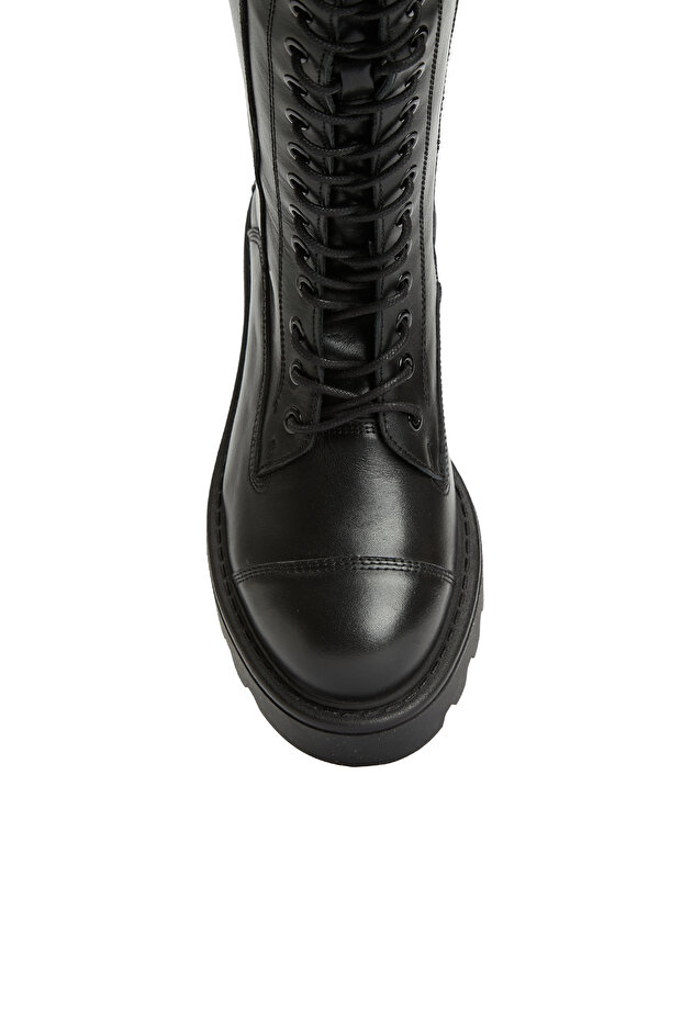 Siyah Kadın Deri Postal Bot - 4